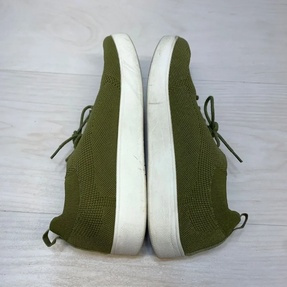 FitFlop Rally Tonal Knit Sneakers Womens Size 10 Green Comfort Walking Shoes